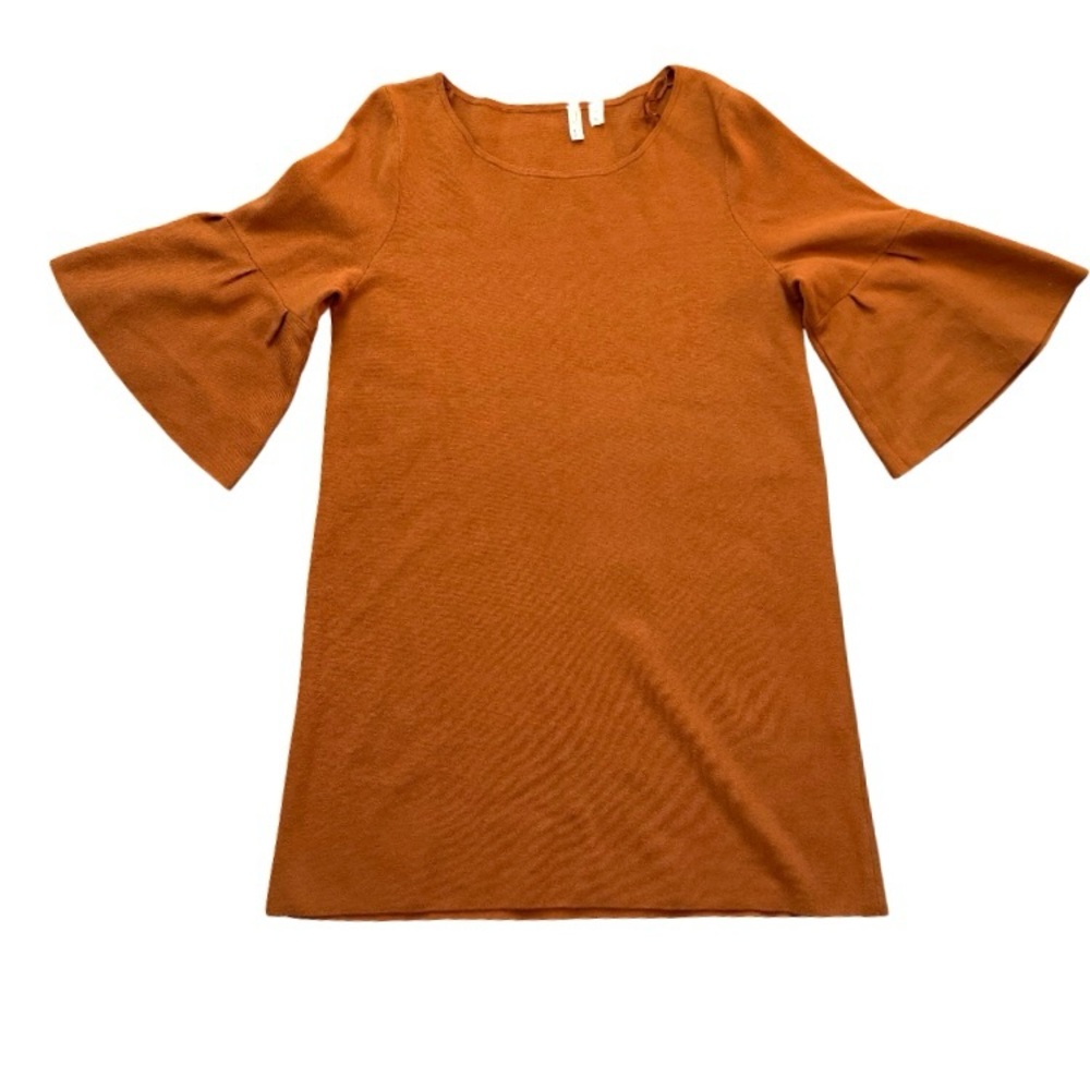 Anthropologie Orange Long Sleeve Dress